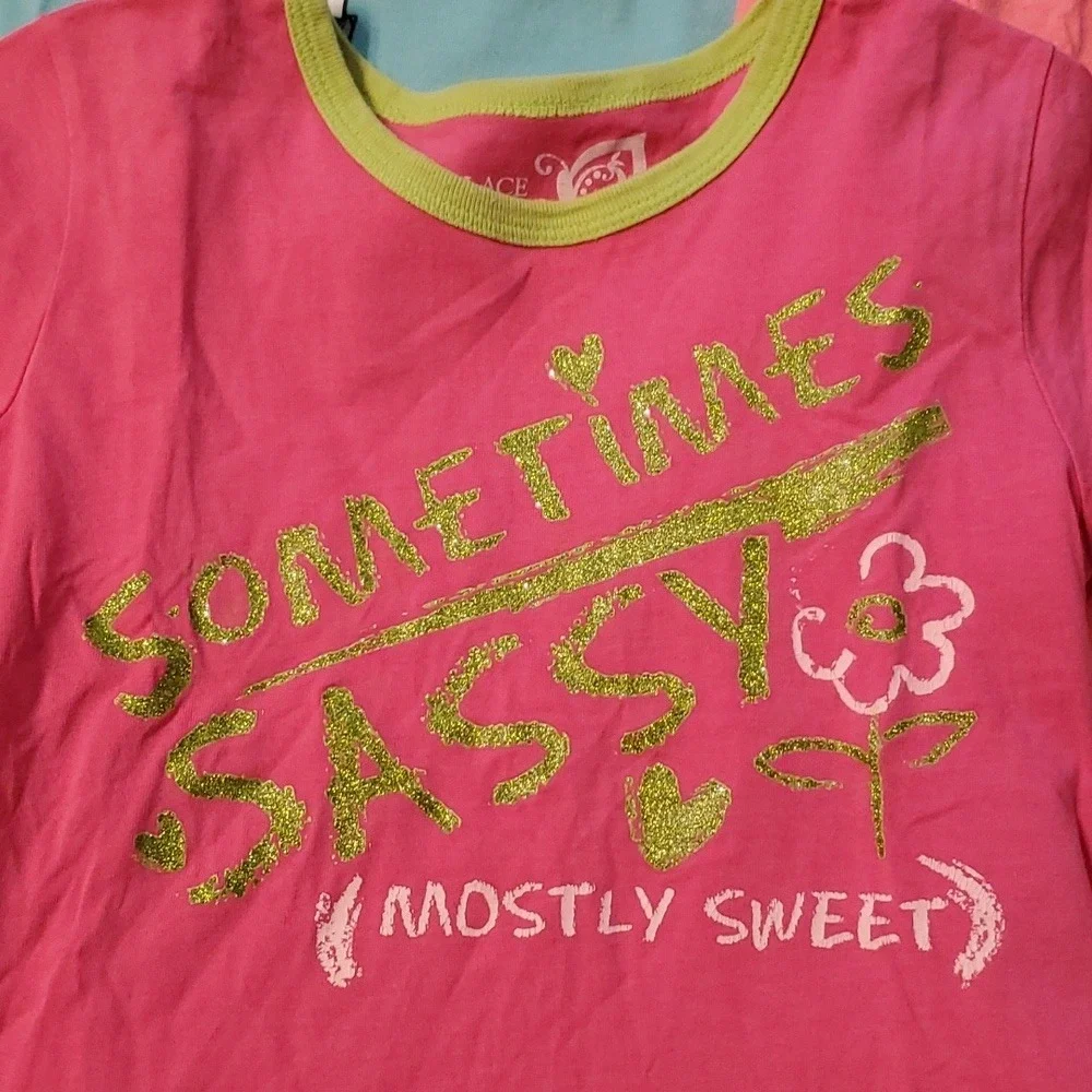 3 Pack Girls Short Sleeve Shirts Size 7-8 - Children's Place,‎ D-Signed, Justice